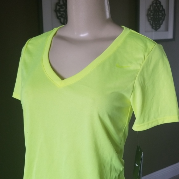 Nike Tops Nike Womens Neon Vneck Training Tee Poshmark